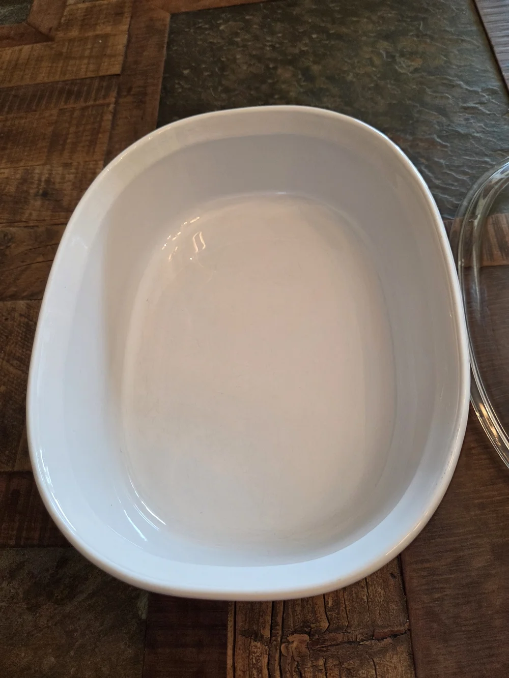 Corning Ware French White F-2-B Oval Casserole Dish With Pyrex Lid 2.8L